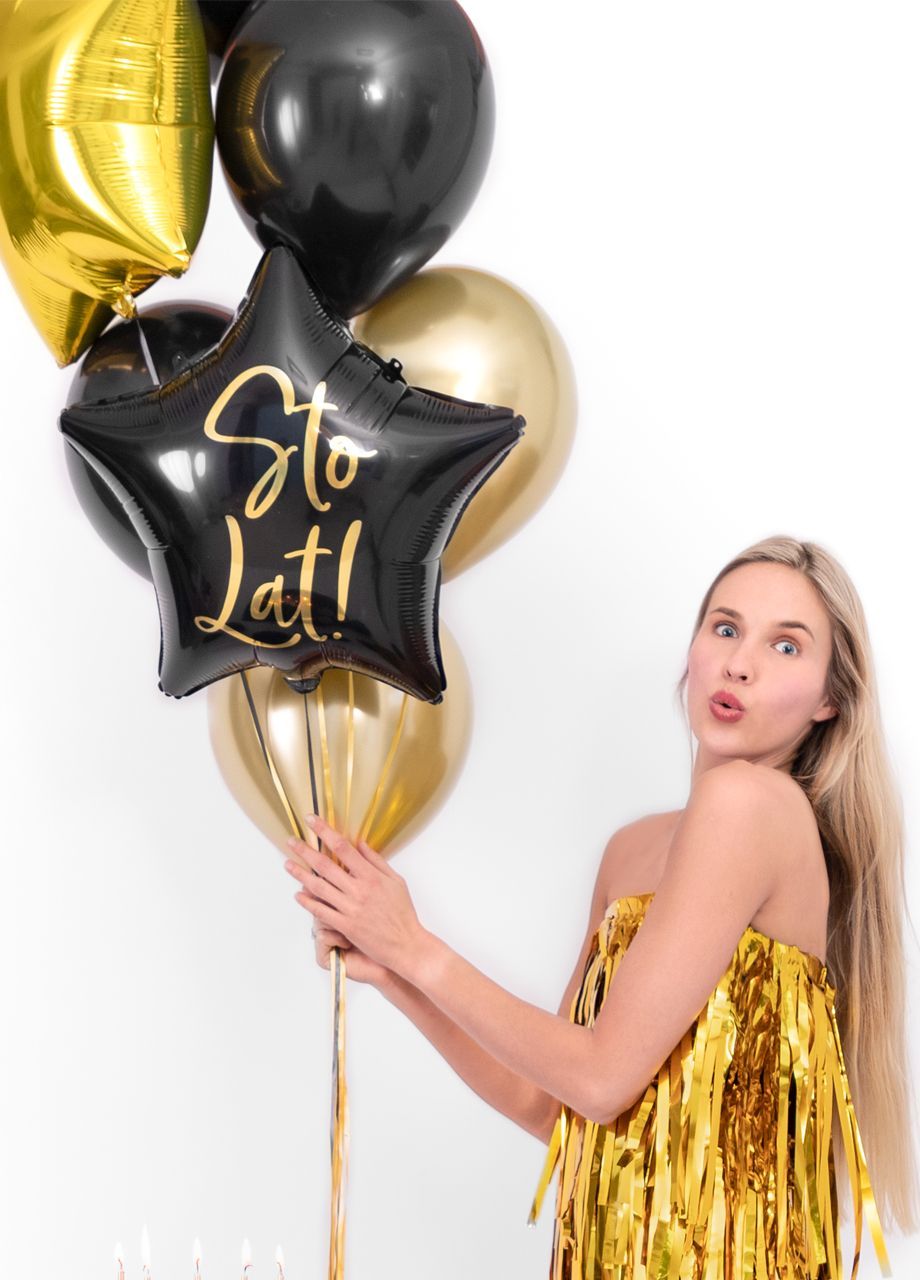 Balon foliowy STO LAT! balon urodzinowy gwiazda 40cm