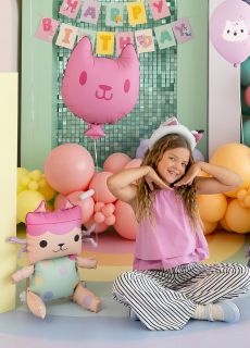 Foliowe balony Koci Domek Gabi TEKTURZ�TKO Z KOTKIEM dekoracje na urodziny balony urodzinowe balon kotek