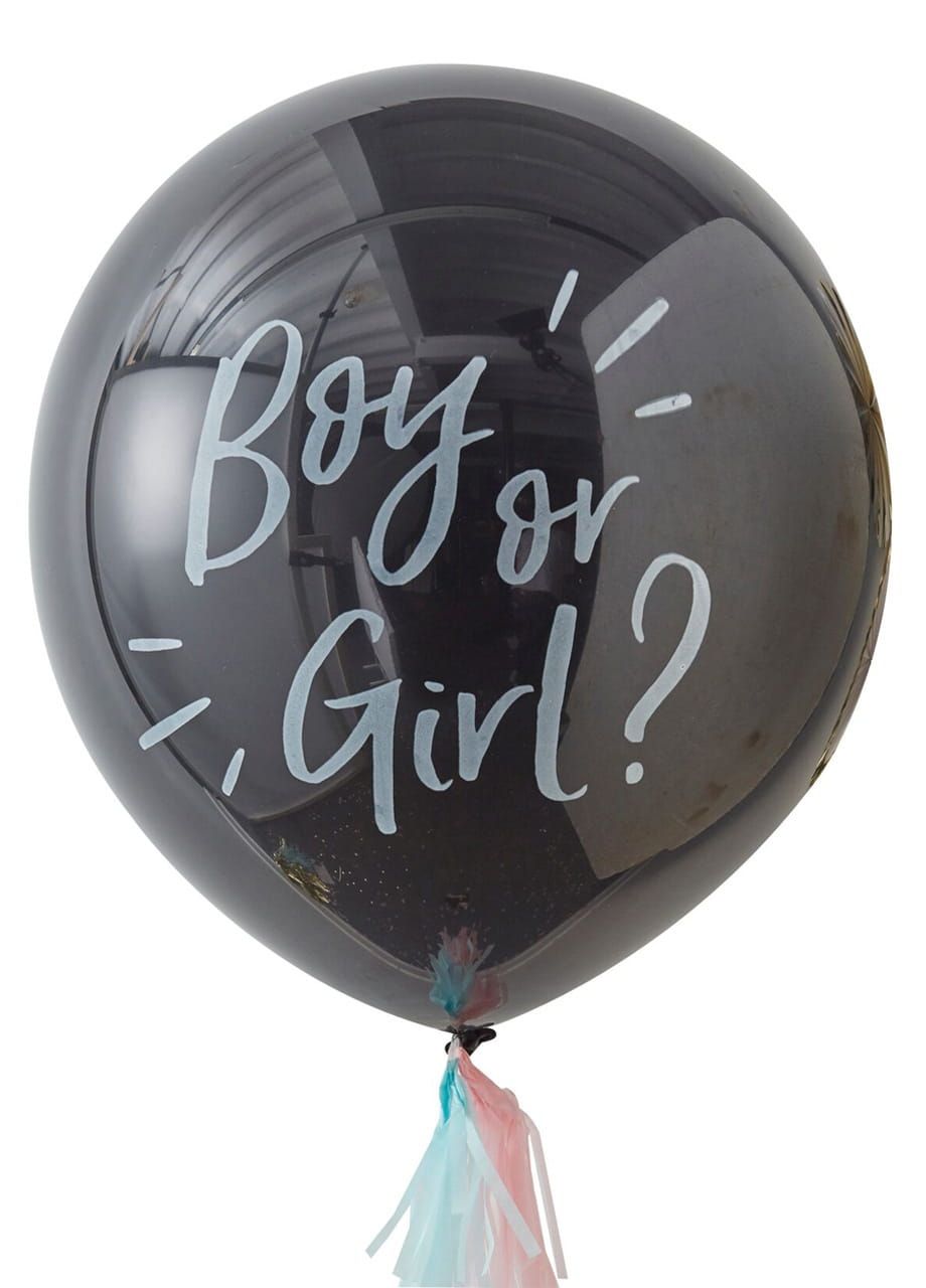 Balon gender reveal OH BABY! czarny 91cm