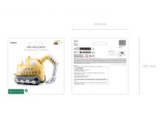 Balon KOPARKA foliowy 49x76,5 cm balon urodzinowy balon na urodziny impreza urodzinowa