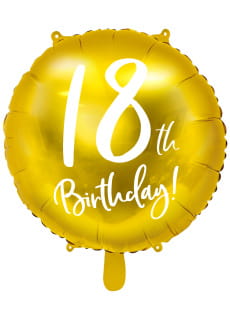 Zoty balon na 18 URODZINY foliowy 45cm
