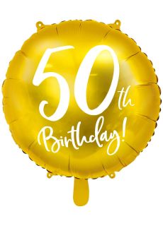 Balon na 50 URODZINY foliowy z�oty 45cm urodzinowy balon 50 urodziny balon urodzinowy balon na urodziny