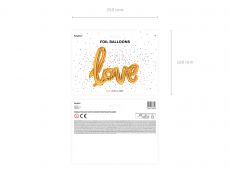 Balon na powietrze napis LOVE z�oto