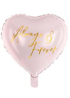Balon na lub BALON SERCE jasnorowy 45cm