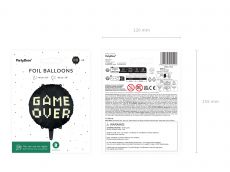 Balon na urodziny ch�opca GAME OVER 45 cm