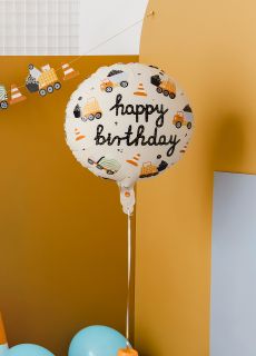 Balon na urodziny dla ch�opca NA BUDOWIE 45cm