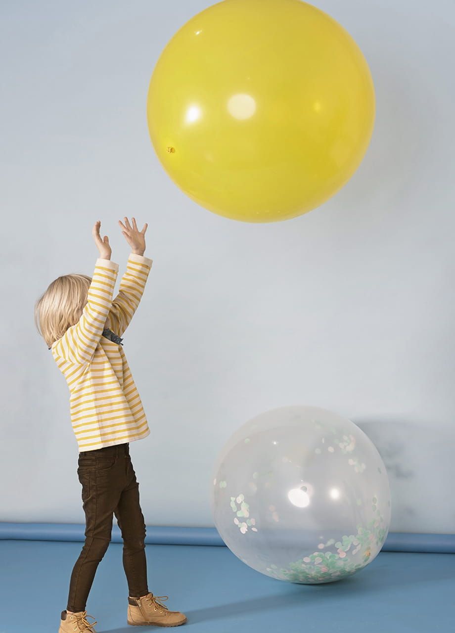 Wielki balon żółty pastelowy 1m