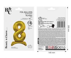 Balon STOJ�CY cyfra 8 balon urodzinowy balon foliowy balon cyfra 8