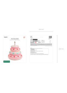 Foliowy balon stoj�cy TORT URODZINOWY 89 cm balon tort balon urodzinowy balony urodzinowe