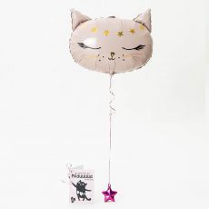 Balon w pude�ku + kartka z kotkiem PREZENT DLA DZIEWCZYNKI