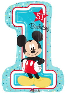 Balon na roczek CYFRA 1 MICKEY foliowy 71cm