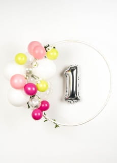Balon foliowy na powietrze CYFRA 1 srebrny 40cm