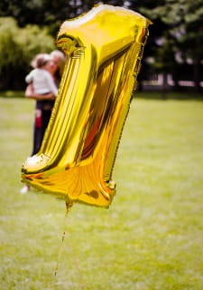 Balon urodzinowy CYFRA 1 z�oty 85cm
