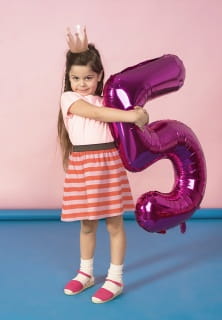 Balon foliowy CYFRA 5 rowy 100cm