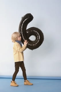 Balon foliowy CYFRA 6 czarny 100cm