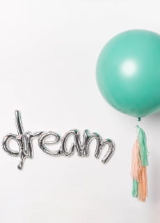 Balon foliowy na powietrze DREAM srebrny (93cm)