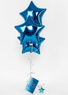 Balon foliowy GWIAZDA metaliczny niebieski 48cm