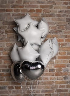 Balon foliowy GWIAZDA szary 45cm