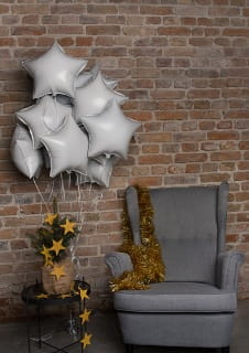 Balon foliowy GWIAZDA szary 45cm