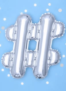 Balon foliowy HASHTAG srebrny 35cm