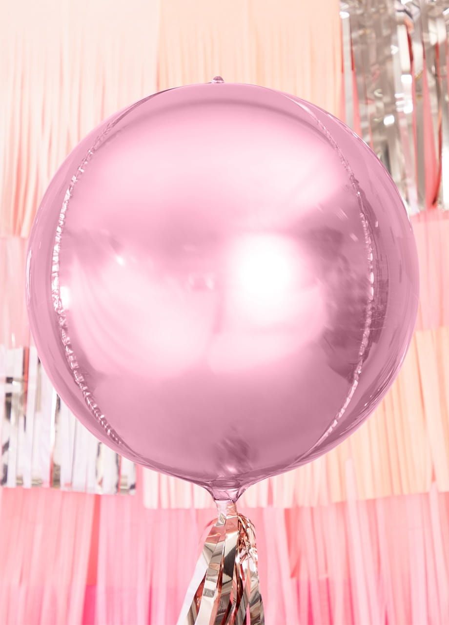 Balon KULA jasnoróżowy foliowy 40cm