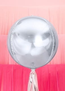 Balon  KULA srebrny foliowy 40cm