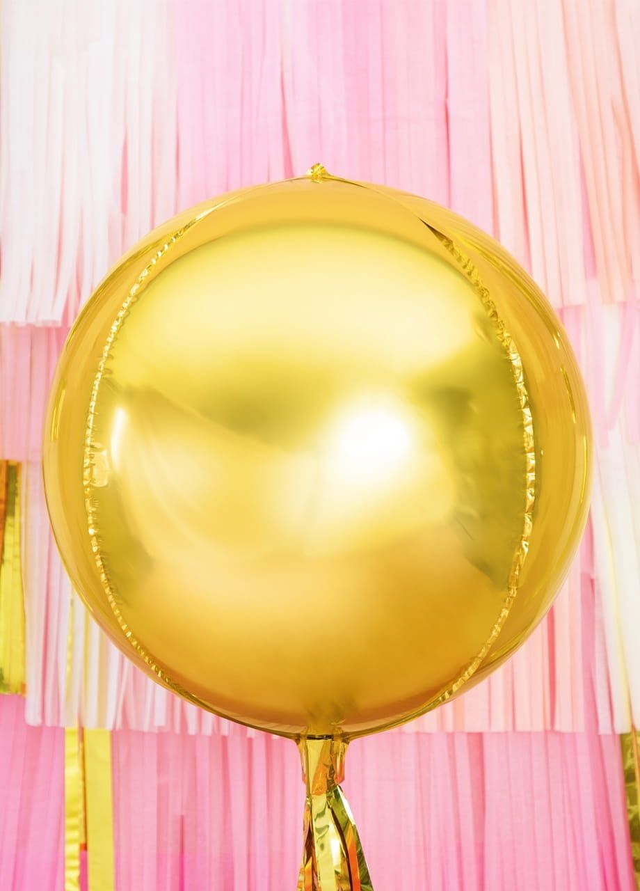 Balon KULA złoty foliowy 40cm