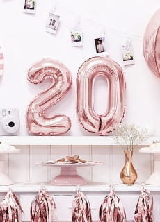 Balon foliowy na powietrze CYFRA 2 rose gold