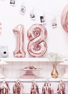 Balon foliowy na powietrze CYFRA 8 rose gold