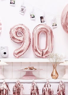 Balon foliowy na powietrze CYFRA 9 rose gold