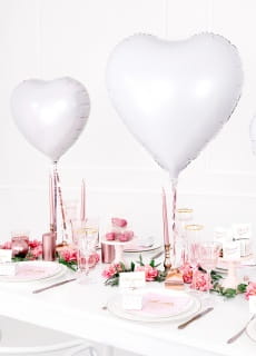 Balon foliowy SERCE biay 45cm