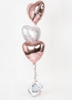 Balon foliowy SERCE rowe zoto 43cm