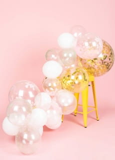 Balon z KONFETTI r�owym gigant 50cm