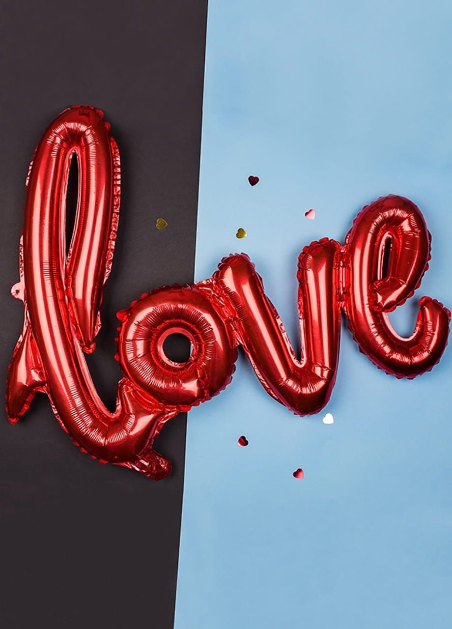 Balon na powietrze napis LOVE balon walentynkowy czerwony
