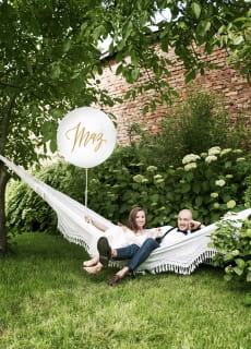 Balon gigant na wesele ze z�otym napisem M��