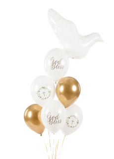 Balony na chrzest GOD BLESS 30cm (6szt.)