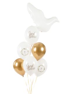 Balony na komuni GOD BLESS 30cm (50szt.)