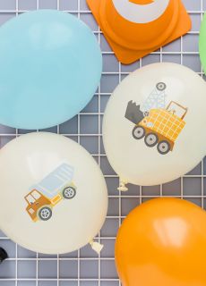 Balony 30 cm POJAZDY BUDOWLANE (6szt.)