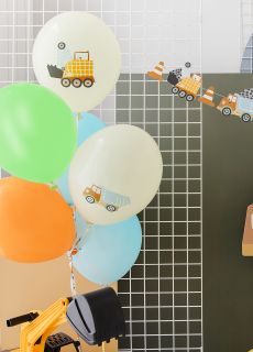 Balony 30 cm POJAZDY BUDOWLANE (6szt.)
