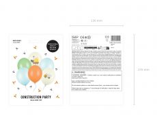 Balony 30 cm POJAZDY BUDOWLANE (6szt.)