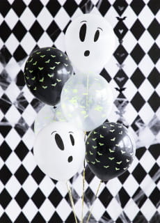 Balony halloweenowe BOO! balony wiecce w wietle UV (3szt.)