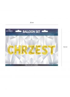 Balony CHRZEST napis z�oty