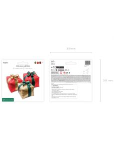 Balony �wi�teczne PREZENTY (3szt.) dekoracja �wi�teczna dekoracje na bo�enarodzenie dekoracja na �wi�ta balony na �wi�ta