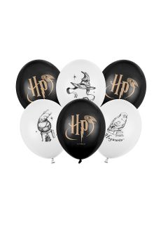 Bia�o-czarne balony z nadrukiem HARRY POTTER 6 szt.