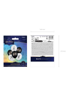 Bia�o-czarne balony z nadrukiem HARRY POTTER 6 szt.