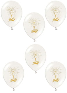 Balony na komuni KOMUNIA biae (6szt.)