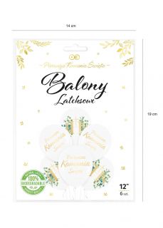 Balony KOMUNIA �WI�TA Eukaliptus 30cm (6szt.)