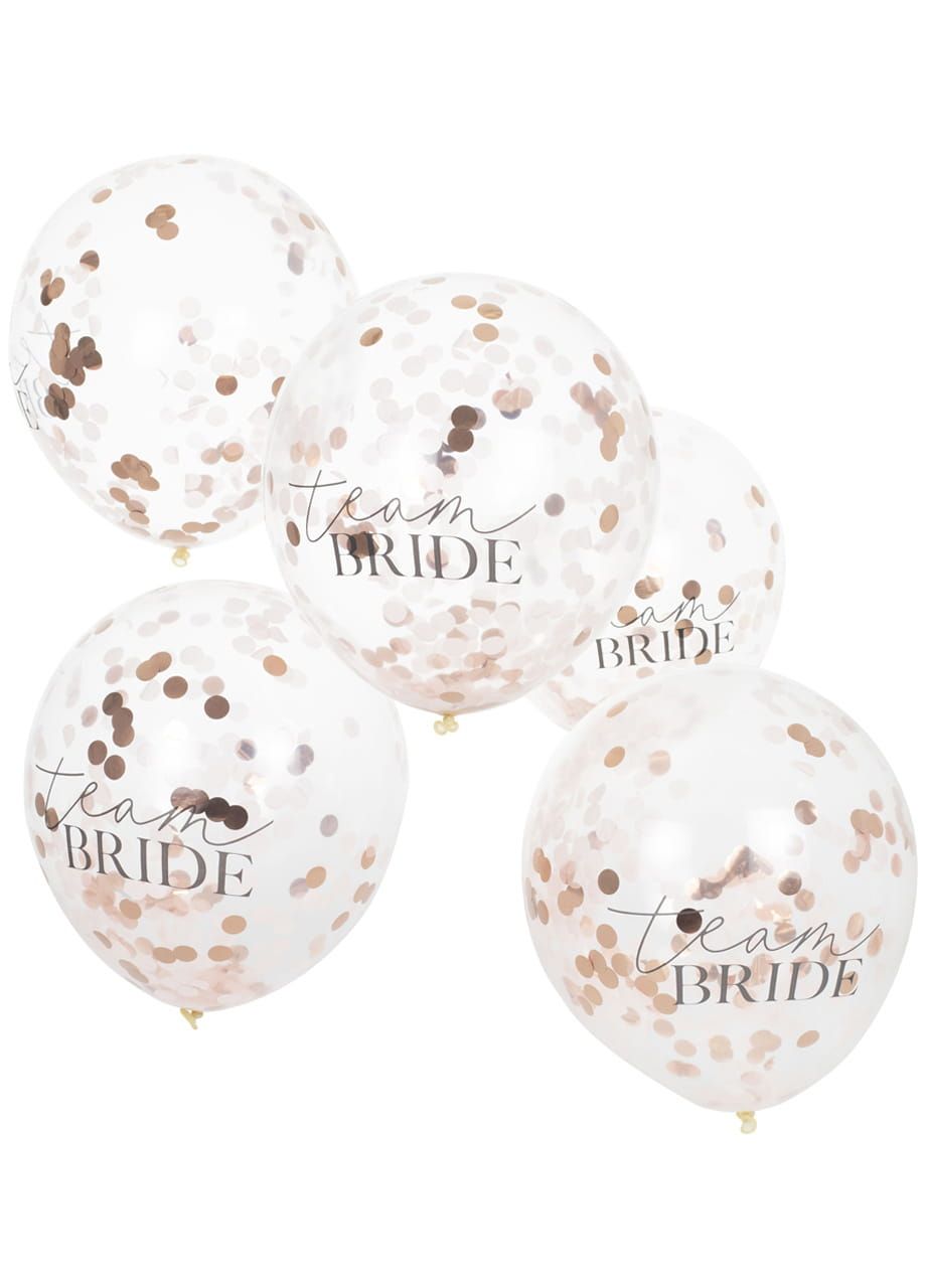 Balony konfetti BRIDE TEAM (5szt.)