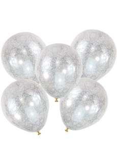 Balony konfetti WOSY ANIELSKIE srebrne (5szt.)