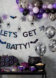 Balony na Halloween LET'S GET BATTY balony z konfetti (5szt.)